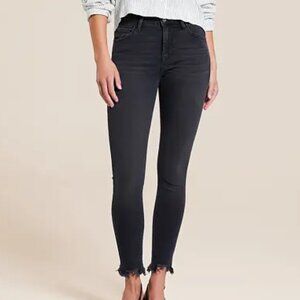 Agolde Sophie Black Raw Hem Ankle Skinny Jeans 25